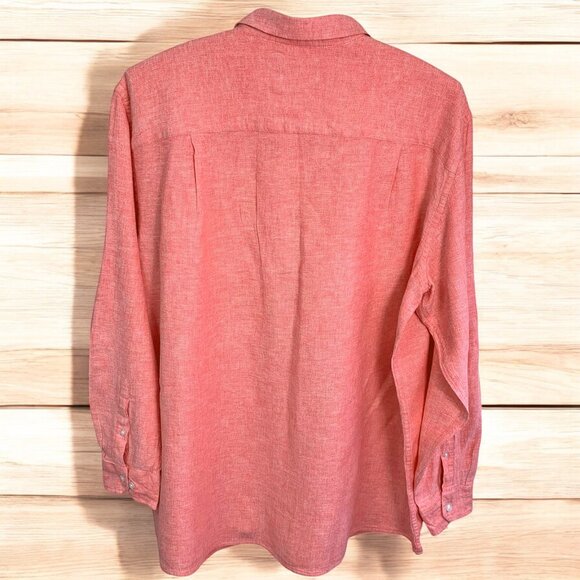 DXL True Nation Linen Blend Roll Tab Long Sleeve‎ Button Down Shirt - Picture 5 of 8